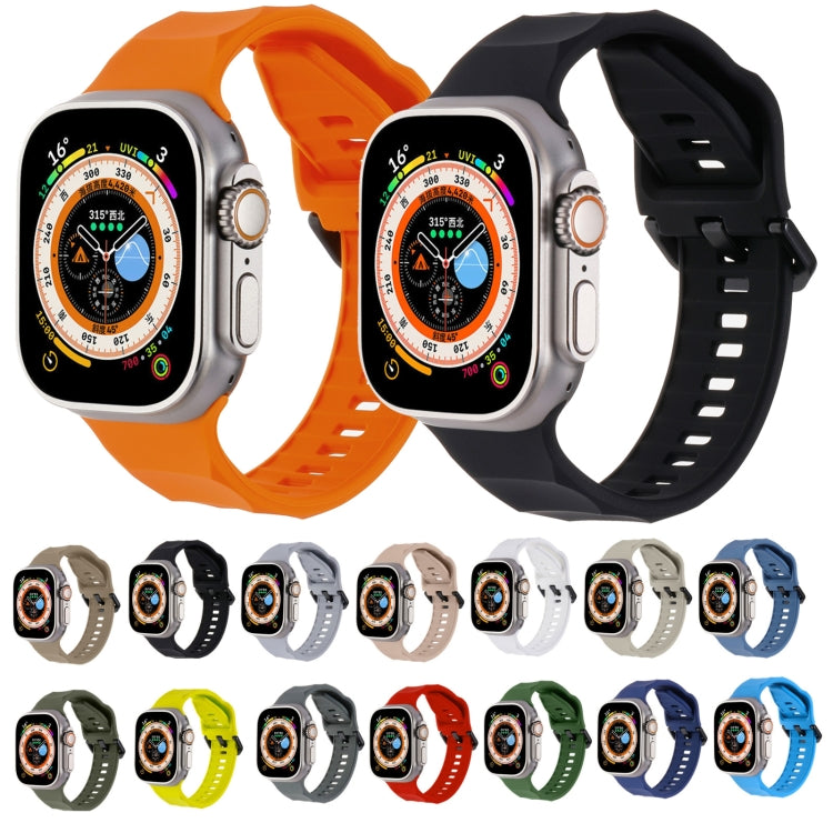 For Apple Watch 8 45mm Ripple Silicone Sports Watch Band(Dark Grey) - Watch Bands by PMC TechLife | Online Shopping South Africa | PMC TechLife
