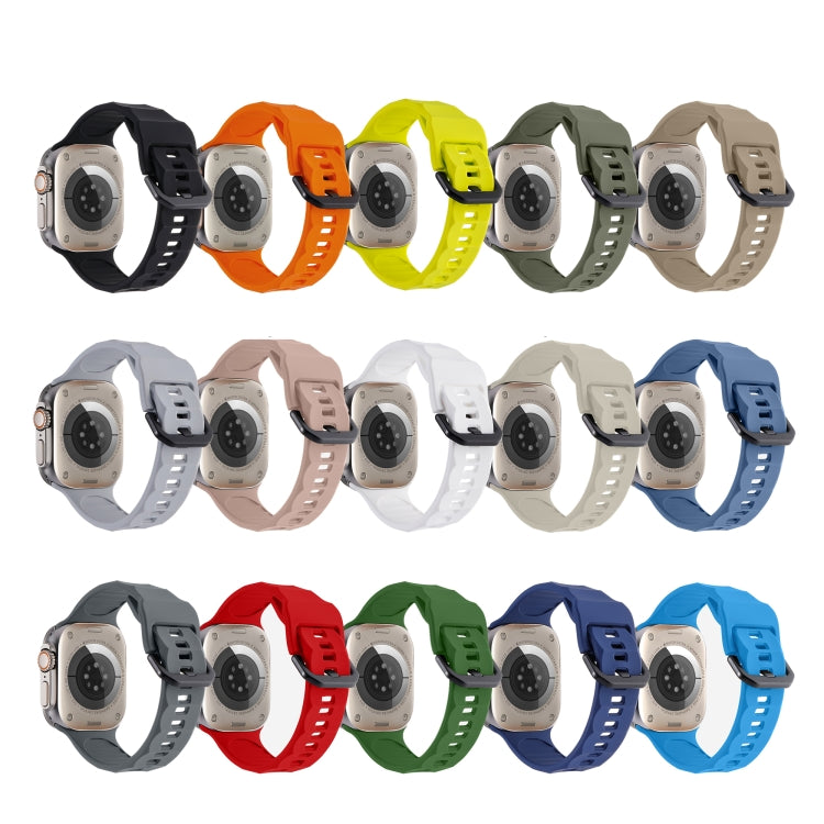 For Apple Watch 7 45mm Ripple Silicone Sports Watch Band(Light Grey) - Watch Bands by PMC TechLife | Online Shopping South Africa | PMC TechLife | Buy Now Pay Later Mobicred