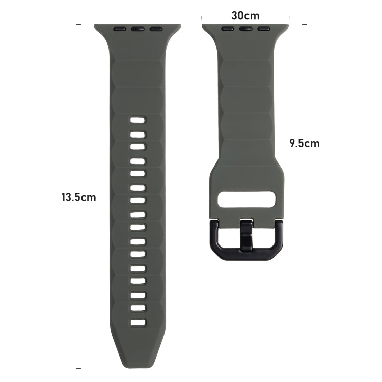 For Apple Watch 7 45mm Ripple Silicone Sports Watch Band(Light Grey) - Watch Bands by PMC TechLife | Online Shopping South Africa | PMC TechLife | Buy Now Pay Later Mobicred