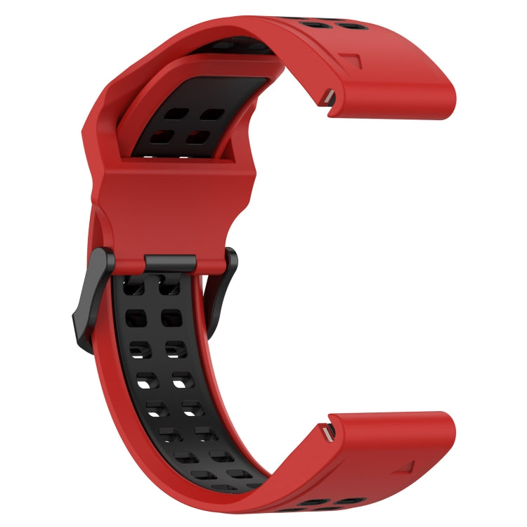 For Garmin Fenix 6 22mm Two-Color Reverse Buckle Silicone Watch Band(Red+Black) - Watch Bands by PMC TechLife | Online Shopping South Africa | PMC TechLife