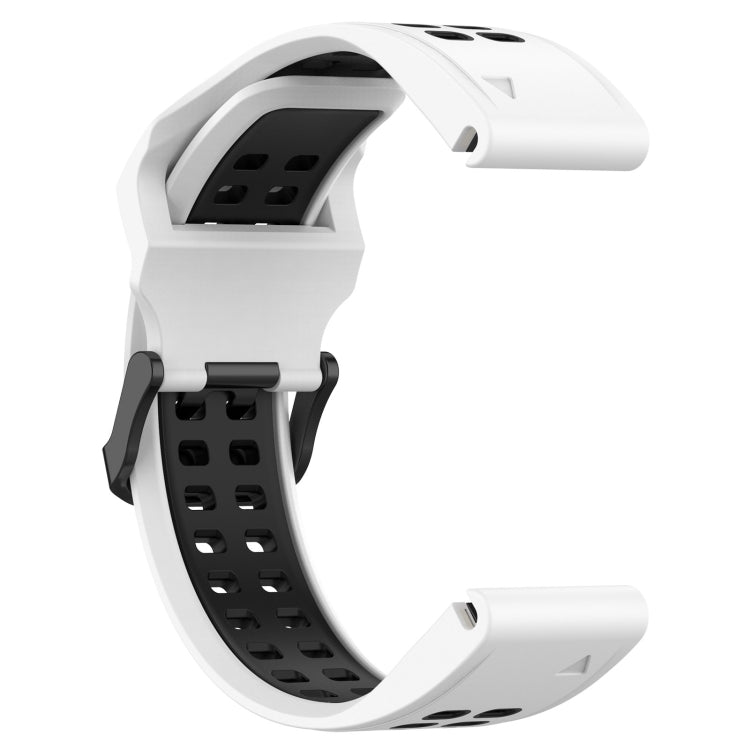 For Garmin Fenix 6 Pro 22mm Two-Color Reverse Buckle Silicone Watch Band(White+Black) - Watch Bands by PMC TechLife | Online Shopping South Africa | PMC TechLife