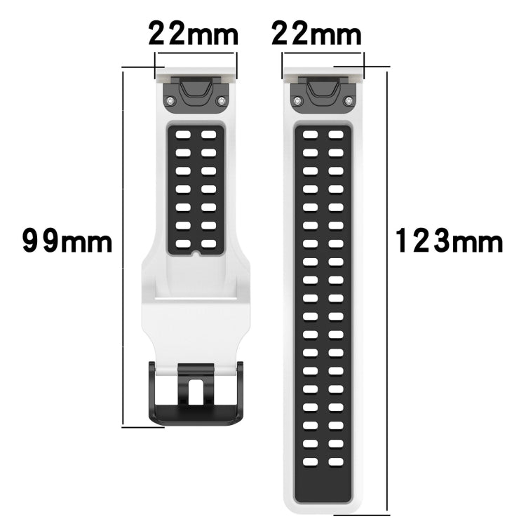 For Garmin Instinct Crossover 22mm Two-Color Reverse Buckle Silicone Watch Band(Black+Grey) - Watch Bands by PMC TechLife | Online Shopping South Africa | PMC TechLife