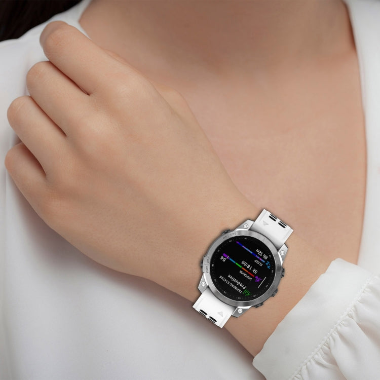 For Garmin Epix Pro 47mm 22mm Two-Color Reverse Buckle Silicone Watch Band(Blue+White) - Watch Bands by PMC TechLife | Online Shopping South Africa | PMC TechLife