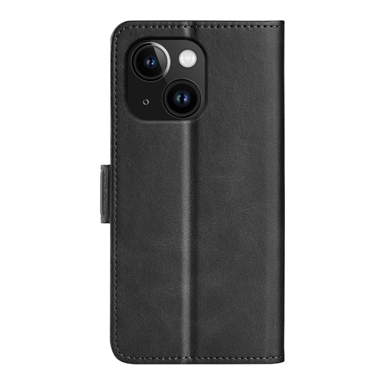 For iPhone 15 Plus Dual-side Magnetic Buckle Horizontal Flip Leather Phone Case(Black) - free shipping - PMC TechLife - Order now!