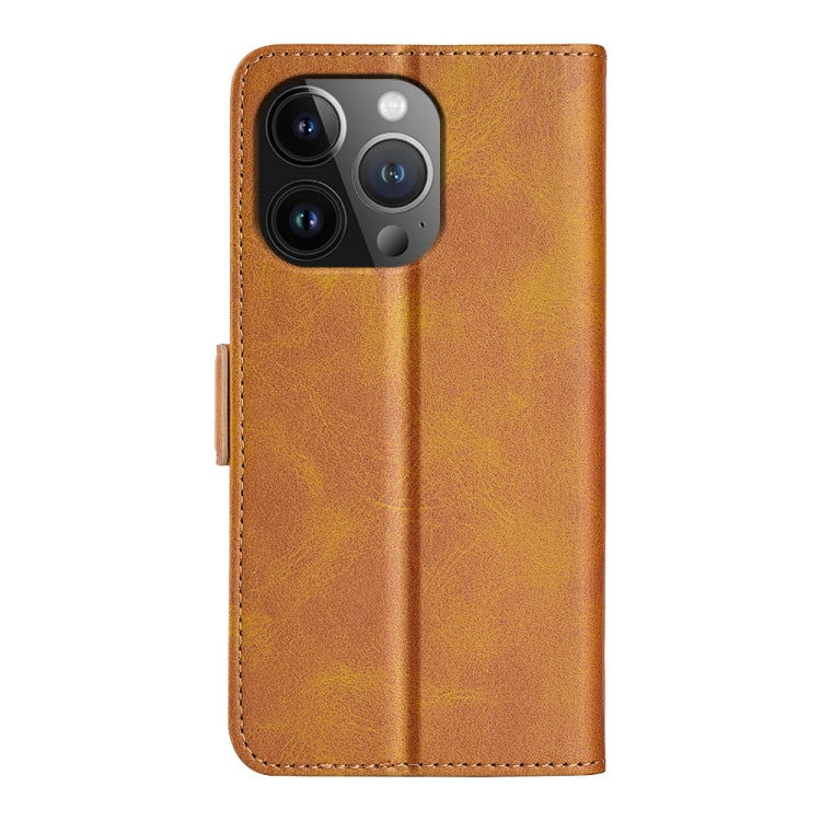 For iPhone 15 Pro Max Dual-side Magnetic Buckle Horizontal Flip Leather Phone Case(Yellow) - free shipping - PMC TechLife - Order now!