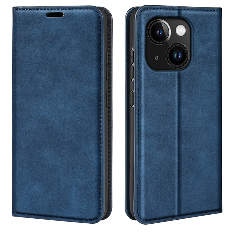 For iPhone 15 Retro-skin Magnetic Suction Leather Phone Case(Dark Blue) - free shipping - PMC TechLife - Order now!