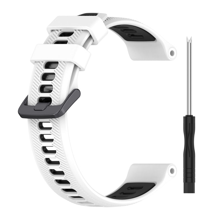 Compatible with Garmin Approach S70 47mm Sports Two-Color Silicone Watch Band(White+Black) - Watch Bands by PMC TechLife | Online Shopping South Africa | PMC TechLife | Buy Now Pay Later Mobicred