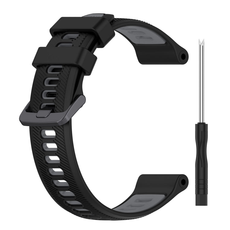 For Garmin Approach S70 47mm Sports Two-Color Silicone Watch Band(Black+Grey) - Watch Bands by PMC TechLife | Online Shopping South Africa | PMC TechLife