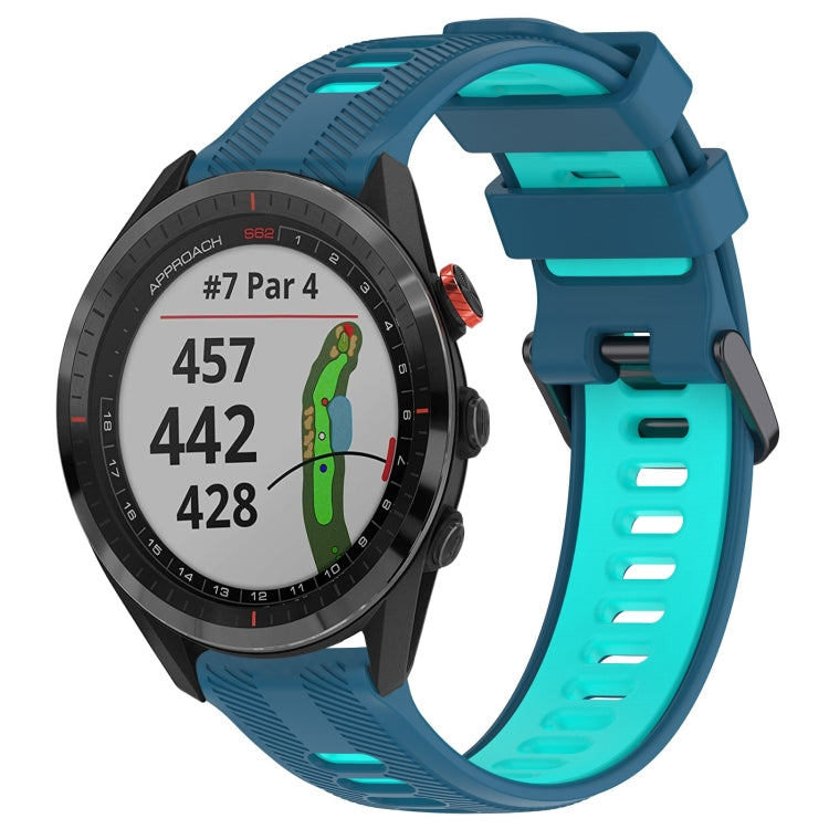 For Garmin Approach S62 Sports Two-Color Silicone Watch Band(Blue+Teal) - Watch Bands by PMC TechLife | Online Shopping South Africa | PMC TechLife