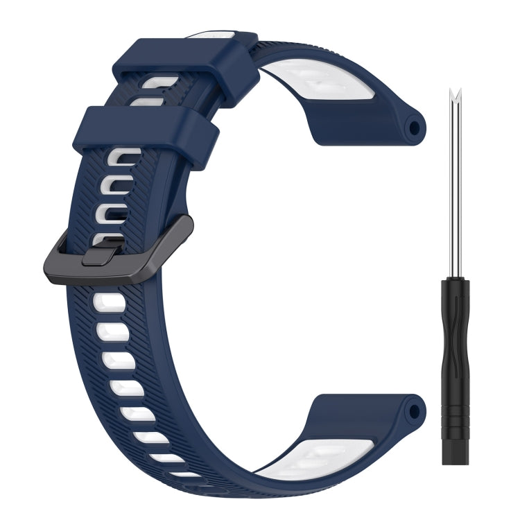 For Garmin Fenix 7 Sports Two-Color Silicone Watch Band(Midnight Blue+White) - Watch Bands by PMC TechLife | Online Shopping South Africa | PMC TechLife
