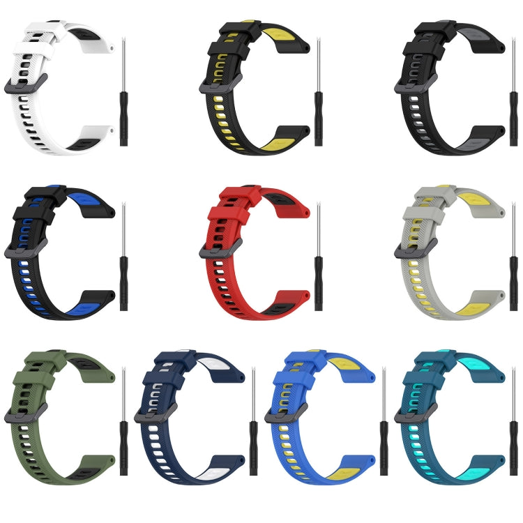 Compatible with Garmin Approach S70 47mm Sports Two-Color Silicone Watch Band(White+Black) - Watch Bands by PMC TechLife | Online Shopping South Africa | PMC TechLife | Buy Now Pay Later Mobicred