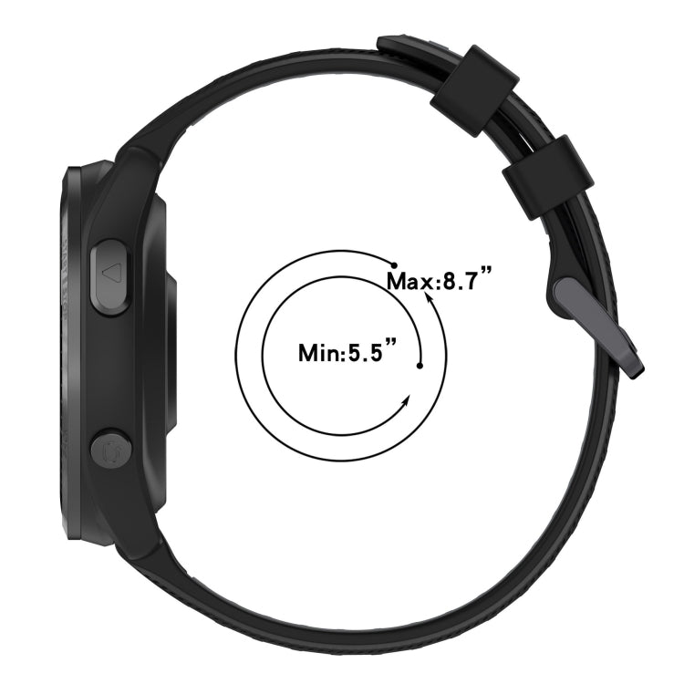 For Garmin Approach S62 Sports Two-Color Silicone Watch Band(Black+Grey) - Watch Bands by PMC TechLife | Online Shopping South Africa | PMC TechLife