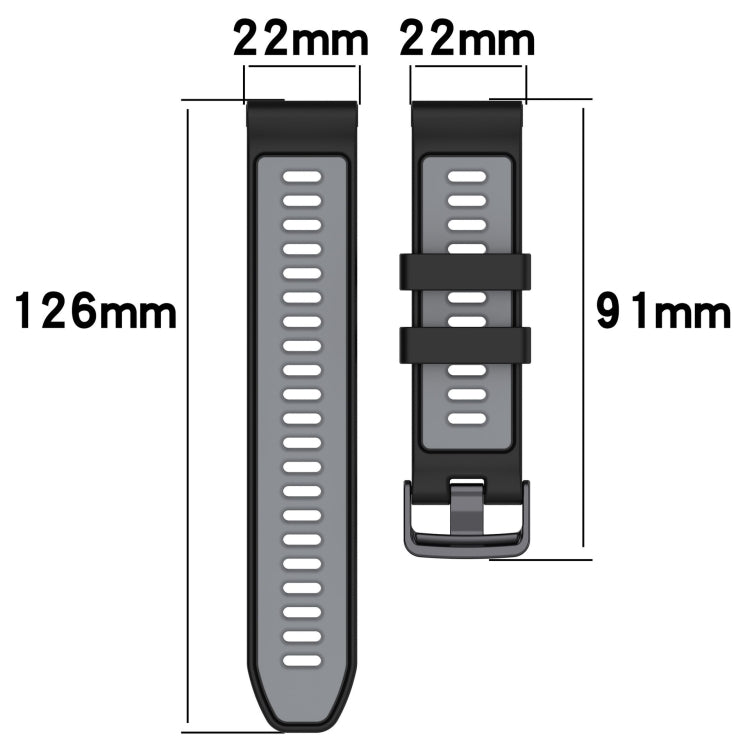 For Garmin Approach S70 47mm Sports Two-Color Silicone Watch Band(Army Green+Black) - Watch Bands by PMC TechLife | Online Shopping South Africa | PMC TechLife