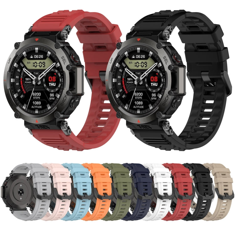 For Amazfit T-Rex Ultra Silicone Sports Watch Band(Dark Green) - Watch Bands by PMC TechLife | Online Shopping South Africa | PMC TechLife