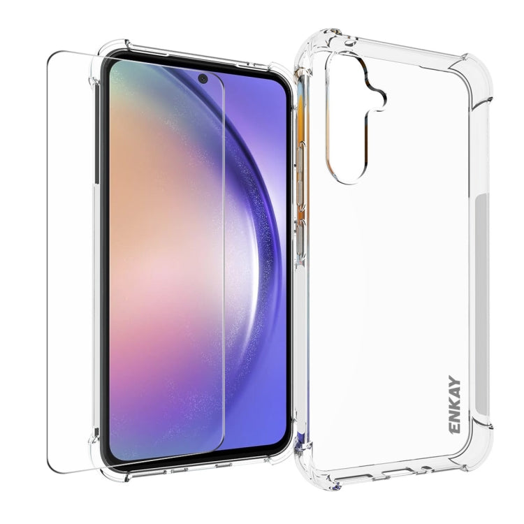 For Smausng Galaxy A54 5G ENKAY Transparent TPU Shockproof Phone Case with Glass Film - free shipping - PMC TechLife - Order now!