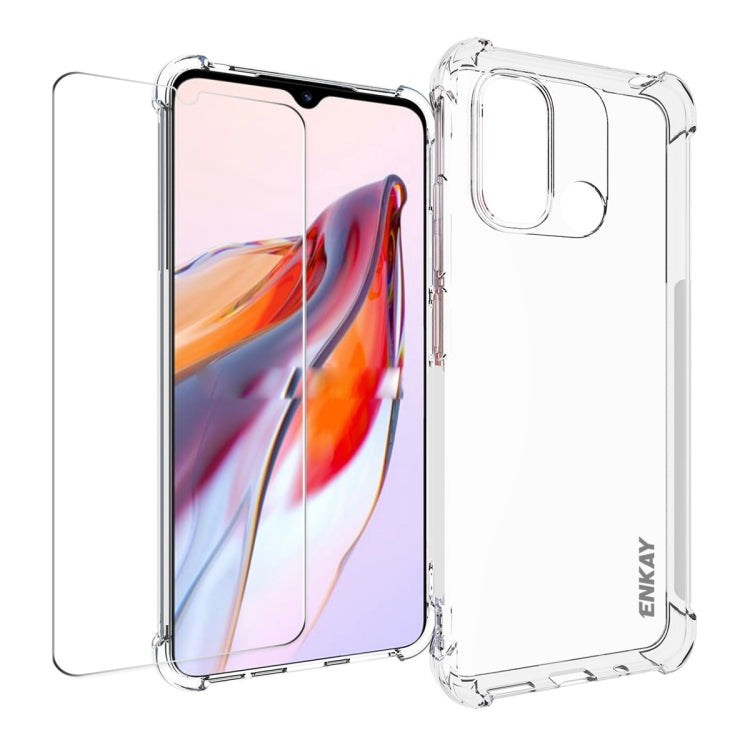 For Xiaomi Redmi 12C ENKAY Transparent TPU Shockproof Phone Case with Glass Film - free shipping - PMC TechLife - Order now!