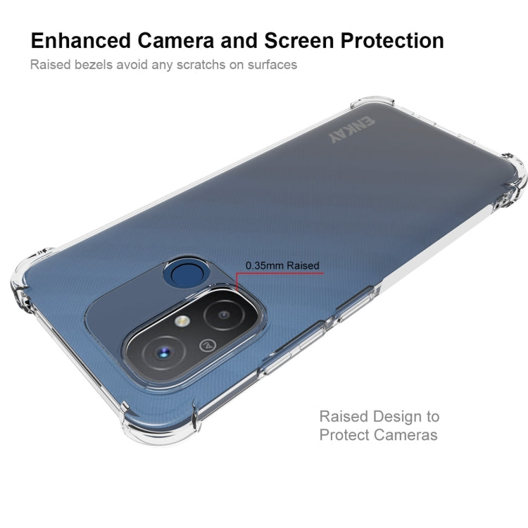 For Xiaomi Redmi 12C ENKAY Transparent TPU Shockproof Phone Case with Glass Film - free shipping - PMC TechLife - Order now!