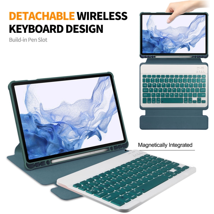 For Samsung Galaxy Tab S9 ENKAY 360 Degree Rotation Leather TPU Smart Case with Wireless Keyboard(Dark Green) - Galaxy Tab S9 Cases by ENKAY | Online Shopping South Africa | PMC TechLife | Buy Now Pay Later Mobicred