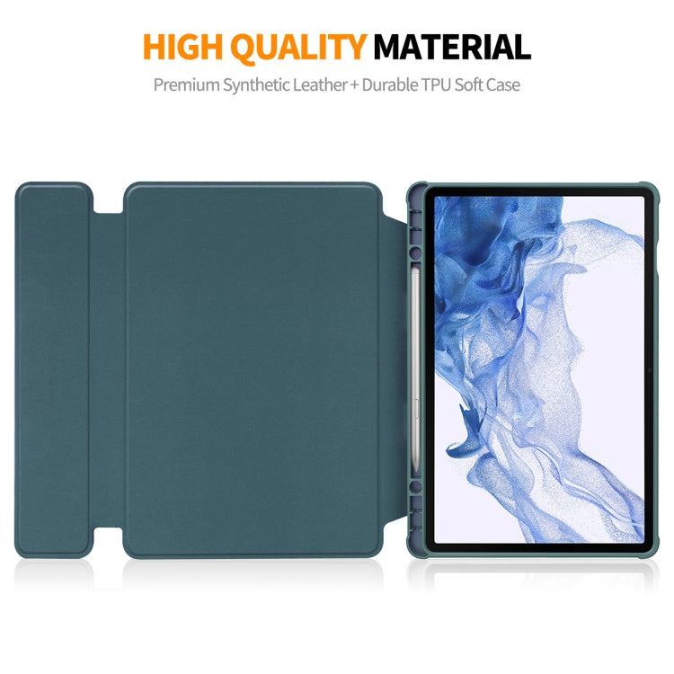 For Samsung Galaxy Tab S9 ENKAY 360 Degree Rotation Leather TPU Smart Case with Wireless Keyboard(Dark Green) - Galaxy Tab S9 Cases by ENKAY | Online Shopping South Africa | PMC TechLife | Buy Now Pay Later Mobicred