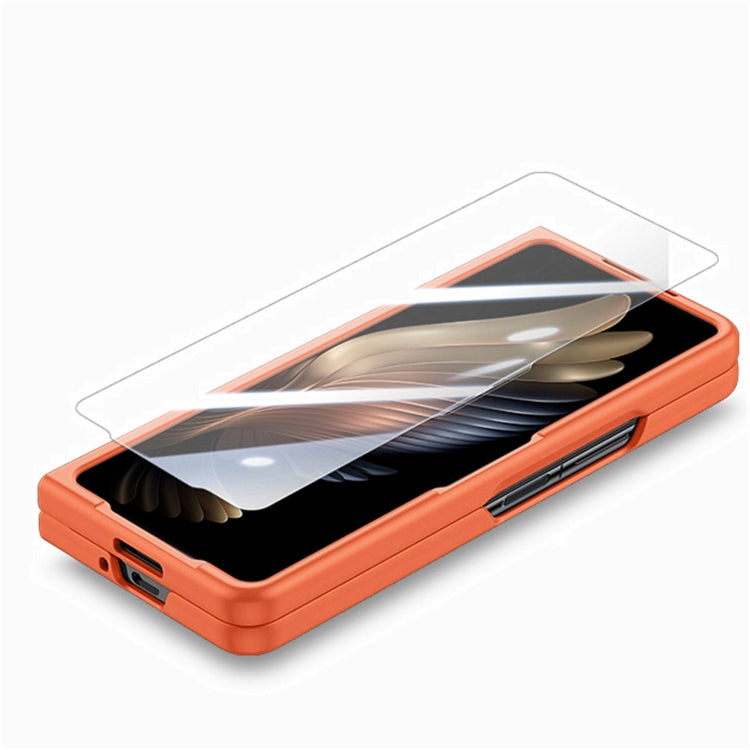 For   Samsung   Galaxy Z Fold5  5G Integrated Wristband Genuine Leather Phone Case(Orange) - free shipping - PMC TechLife - Order now!