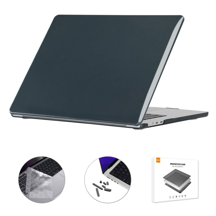 For MacBook Air 15.3 A2941 ENKAY EU Version 3 in 1 Crystal Protective Case with TPU Keyboard Film & Anti-dust Plugs(Black) - MacBook Air Cases by ENKAY | Online Shopping South Africa | PMC TechLife