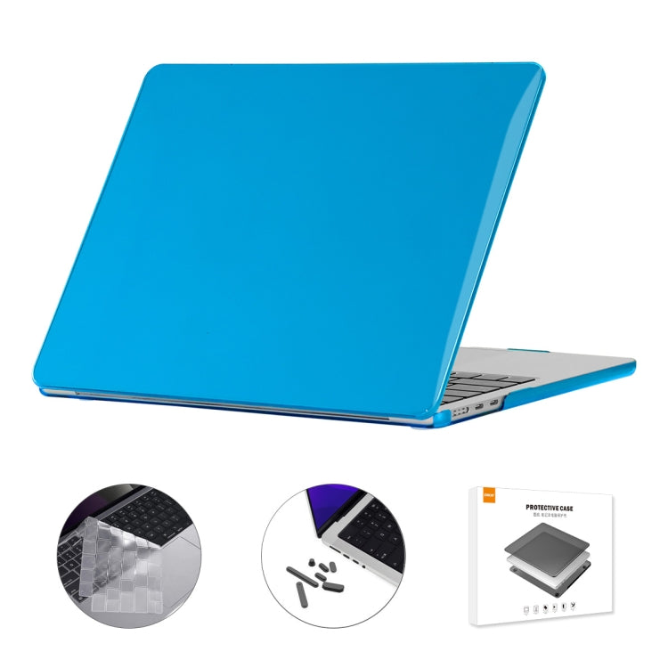 For MacBook Air 15.3 A2941 ENKAY EU Version 3 in 1 Crystal Protective Case with TPU Keyboard Film & Anti-dust Plugs(Light Blue) - MacBook Air Cases by ENKAY | Online Shopping South Africa | PMC TechLife | Buy Now Pay Later Mobicred