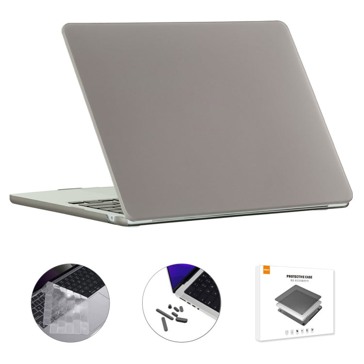For MacBook Air 15.3 A2941 ENKAY EU Version 3 in 1 Matte Protective Case with TPU Keyboard Film & Anti-dust Plugs(Grey) - MacBook Air Cases by ENKAY | Online Shopping South Africa | PMC TechLife | Buy Now Pay Later Mobicred