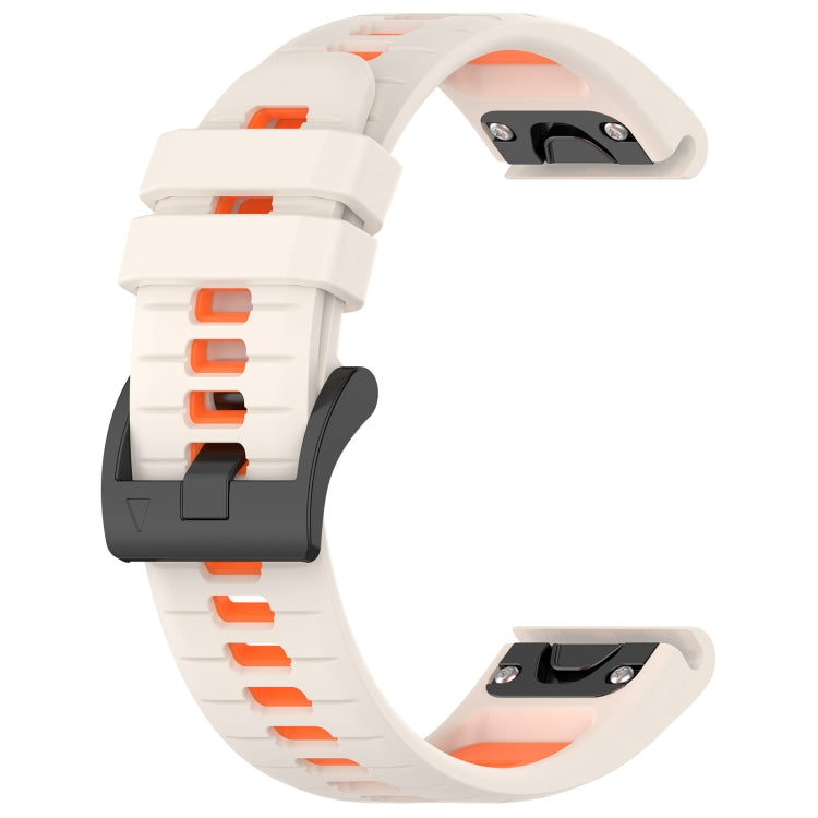 Compatible with Garmin MARQ Golfer 22mm Sports Two-Color Silicone Watch Band(Starlight+Orange) - free shipping - PMC TechLife - Order now!