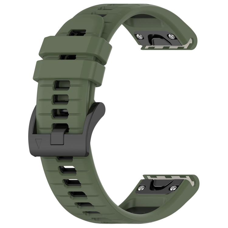 Compatible with Garmin Quatix 7 Pro 22mm Sports Two-Color Silicone Watch Band(Olive Green+Black) - free shipping - PMC TechLife - Order now!