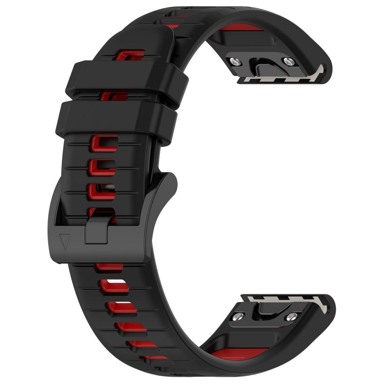Compatible with Garmin Quatix 7 Pro 22mm Sports Two-Color Silicone Watch Band(Black+Red) - free shipping - PMC TechLife - Order now!