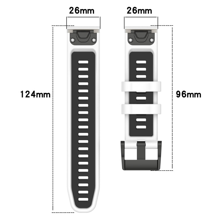 Compatible with Garmin Descent MK 1 26mm Sports Two-Color Silicone Watch Band(Black+Red) - free shipping - PMC TechLife - Order now!