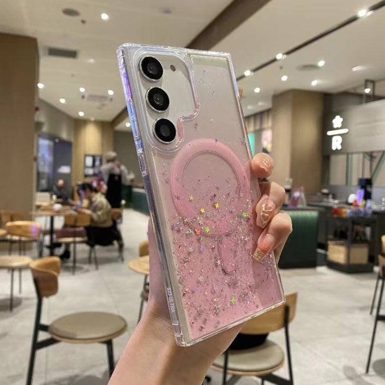 For Samsung Galaxy S22 5G Magsafe Glitter TPU Phone Protective Case(Pink) - Galaxy S22 5G Cases by PMC TechLife | Online Shopping South Africa | PMC TechLife | Buy Now Pay Later Mobicred