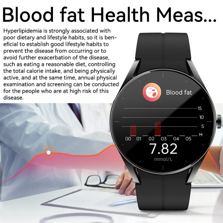 KS05 1.32 inch IP67 Waterproof Color Screen Smart Watch,Support Blood Oxygen / Blood Glucose / Blood Lipid Monitoring(Black) - Smart Watches by PMC TechLife | Online Shopping South Africa | PMC TechLife | Buy Now Pay Later Mobicred