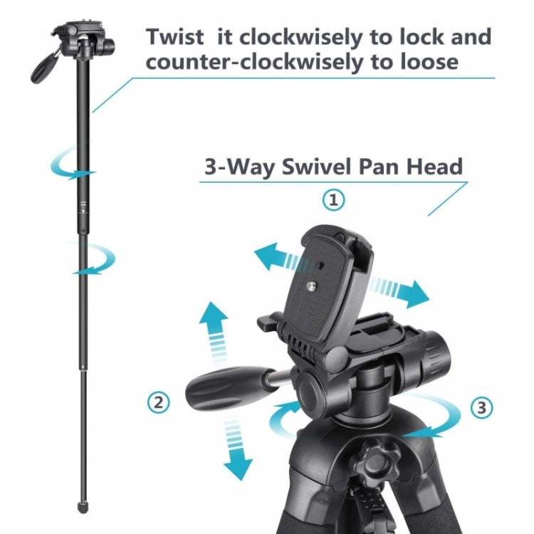 JMARY KP2264 Portable Detachable Tripod Mobile Phone SLR Camera Aluminium Alloy Stand(Black) - free shipping - PMC TechLife - Order now!