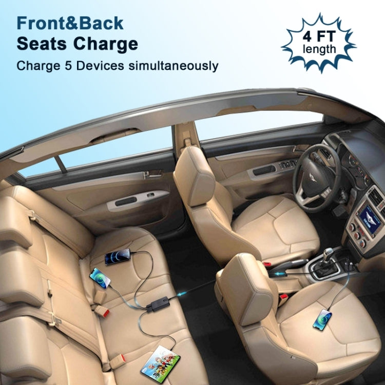 TR-43 For Back Seat PD 18W Fast Charging Car Charger 2m Extention Charger Adapter - Car Charger by PMC TechLife | Online Shopping South Africa | PMC TechLife