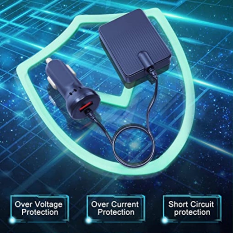 TR-43 For Back Seat PD 18W Fast Charging Car Charger 2m Extention Charger Adapter - Car Charger by PMC TechLife | Online Shopping South Africa | PMC TechLife