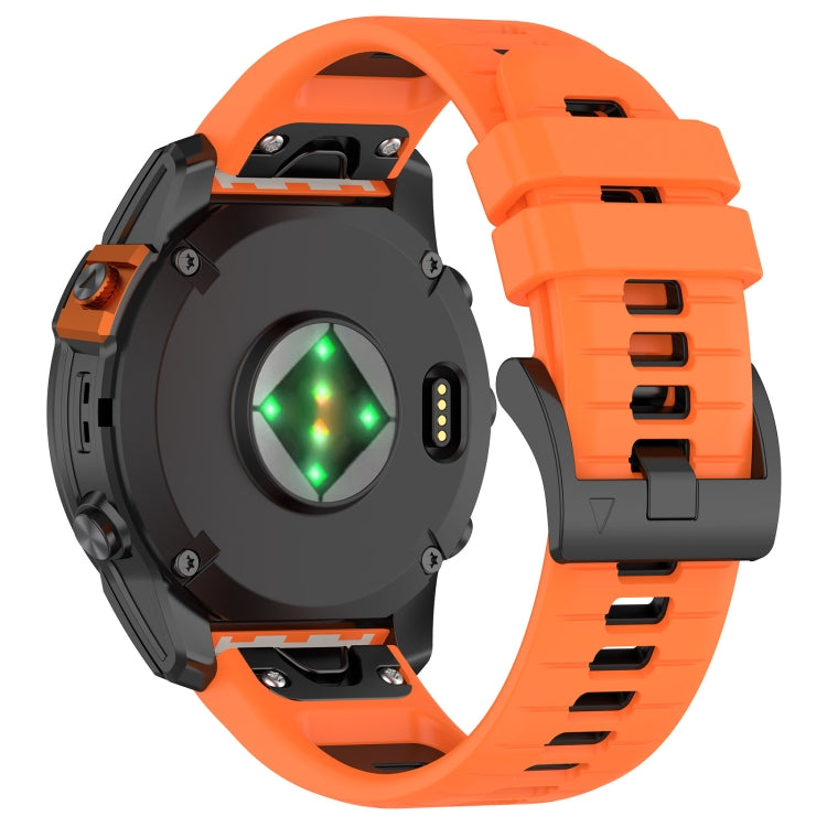 Compatible with Garmin Fenix 6X Pro Sports Two-Color Quick Release Silicone Watch Band(Orange+Black) - free shipping - PMC TechLife - Order now!