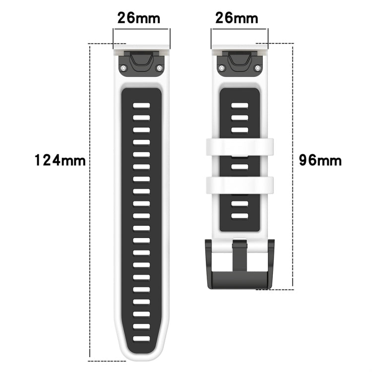 Compatible with Garmin Fenix 6X Pro Sports Two-Color Quick Release Silicone Watch Band(Orange+Black) - free shipping - PMC TechLife - Order now!