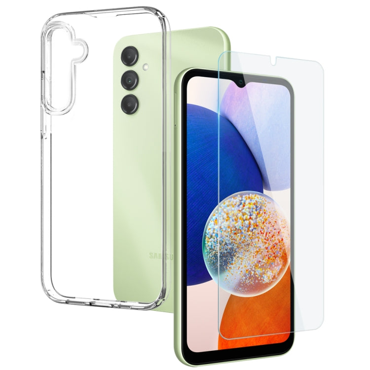 For Samsung Galaxy A14 4G / 5G NORTHJO Transparent TPU Phone Case with Tempered Glass Film(Transparent) - Galaxy Phone Cases by NORTHJO | Online Shopping South Africa | PMC TechLife | Buy Now Pay Later Mobicred