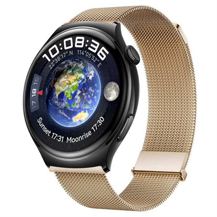 For Huawei Watch 4 / 4 Pro Milan Double Magnetic Steel Mesh Watch Band(Rose Gold) - Watch Bands by PMC TechLife | Online Shopping South Africa | PMC TechLife