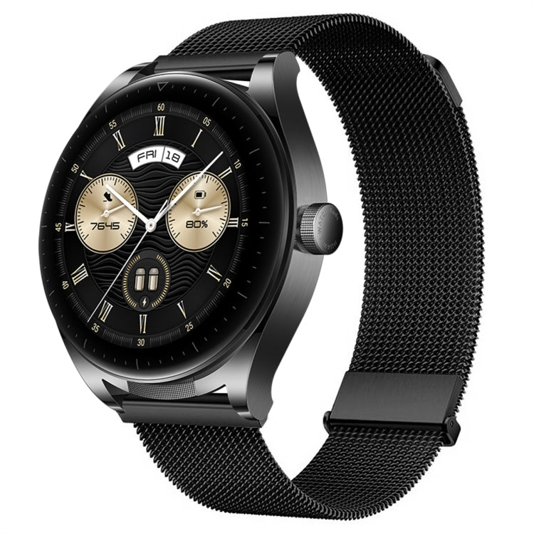 For Huawei Watch Buds Milan Double Magnetic Steel Mesh Watch Band(Black) - Watch Bands by PMC TechLife | Online Shopping South Africa | PMC TechLife