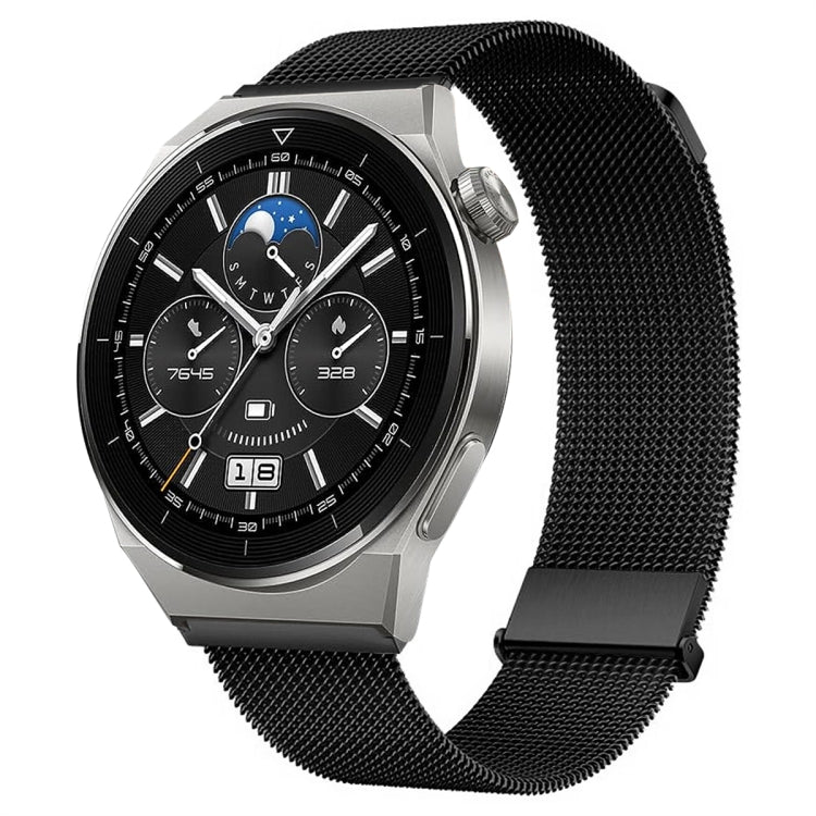 For Huawei Watch GT3 Pro 46mm Milan Double Magnetic Steel Mesh Watch Band(Black) - Watch Bands by PMC TechLife | Online Shopping South Africa | PMC TechLife