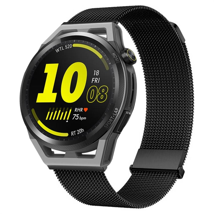 For Huawei Watch GT Runner Milan Double Magnetic Steel Mesh Watch Band(Black) - Watch Bands by PMC TechLife | Online Shopping South Africa | PMC TechLife