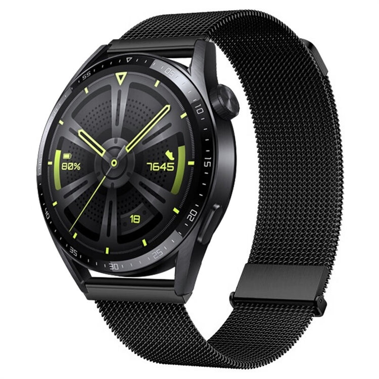 For Huawei Watch GT3 46mm Milan Double Magnetic Steel Mesh Watch Band(Black) - Watch Bands by PMC TechLife | Online Shopping South Africa | PMC TechLife