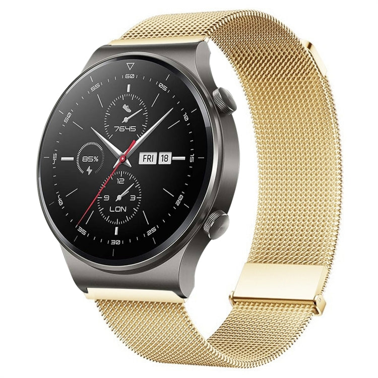 For Huawei Watch GT2 Pro / GT2 46mm Milan Double Magnetic Steel Mesh Watch Band(Gold) - Watch Bands by PMC TechLife | Online Shopping South Africa | PMC TechLife