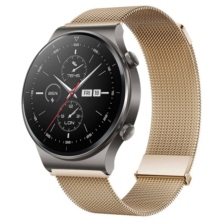 For Huawei Watch GT2 Pro / GT2 46mm Milan Double Magnetic Steel Mesh Watch Band(Rose Gold) - Watch Bands by PMC TechLife | Online Shopping South Africa | PMC TechLife