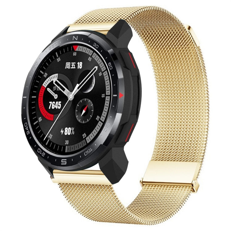 For Honor Watch GS Pro Milan Double Magnetic Steel Mesh Watch Band(Gold) - Watch Bands by PMC TechLife | Online Shopping South Africa | PMC TechLife