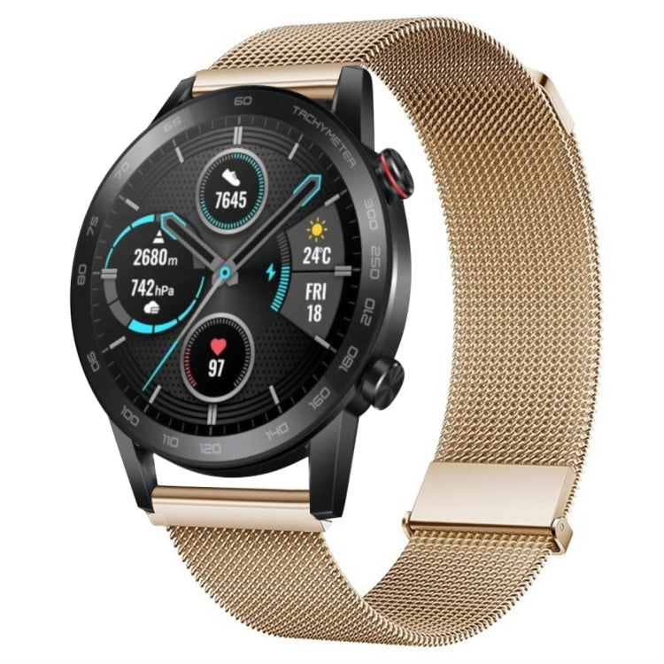 For Honor Magic Watch Milan Double Magnetic Steel Mesh Watch Band(Rose Gold) - Watch Bands by PMC TechLife | Online Shopping South Africa | PMC TechLife