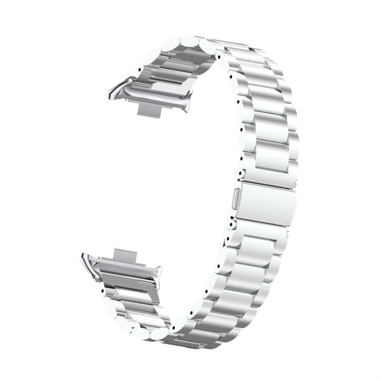 For Xiaomi Mi Band 8 Pro Three Bead Metal Stainless Steel Watch Band(Silver) - Watch Bands by PMC TechLife | Online Shopping South Africa | PMC TechLife