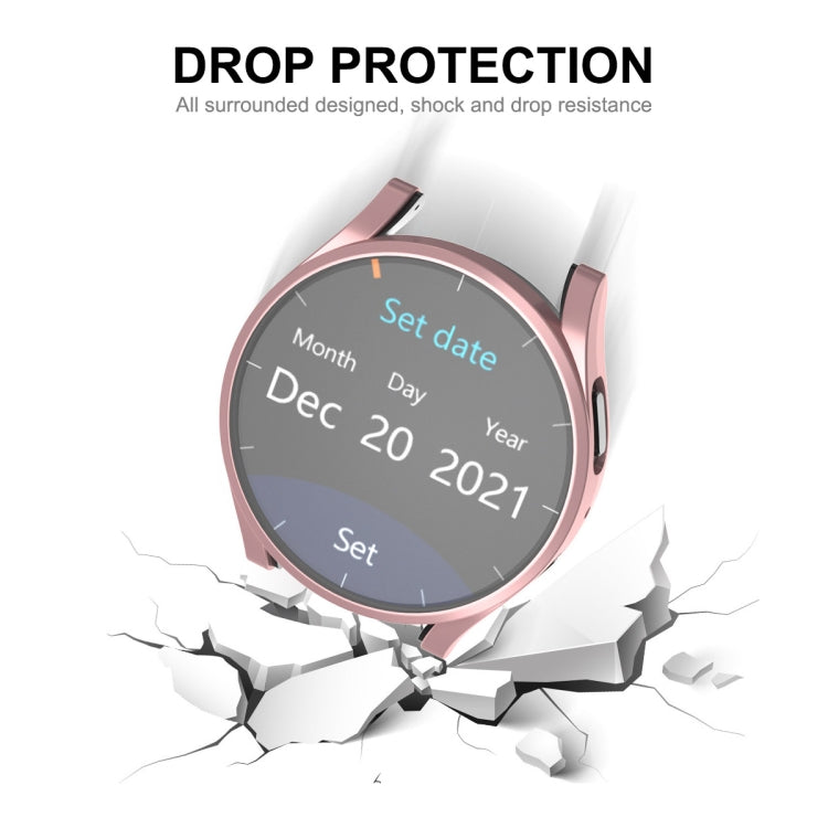 For Samsung Galaxy Watch6 44mm ENKAY Hat-Prince Full Coverage Electroplated Soft TPU Case with Screen Protection(Silver) - Watch Cases by ENKAY | Online Shopping South Africa | PMC TechLife